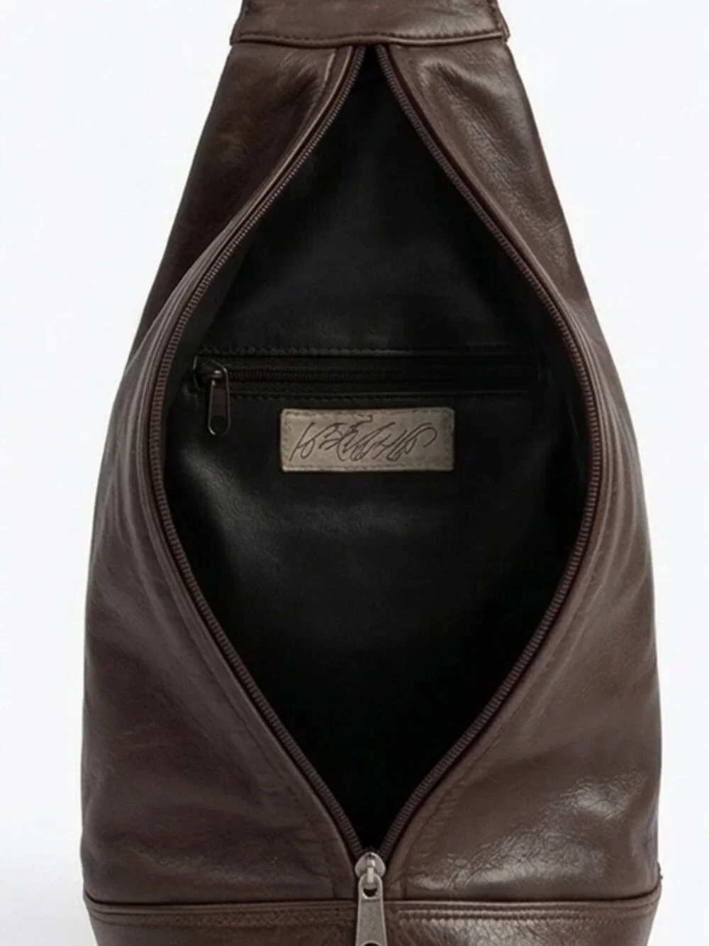 Vintage Lord & Taylor Brown Leather Crossbody Bag - Picture 5 of 9